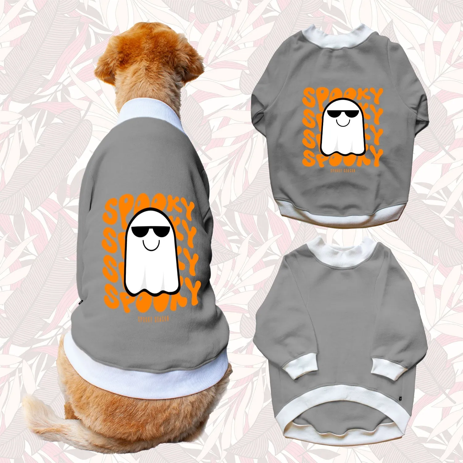 Ruse 'Basics' "Spooky Halloween" Printed Crew Neck Full Sleeve Sweatshirt For Dogs