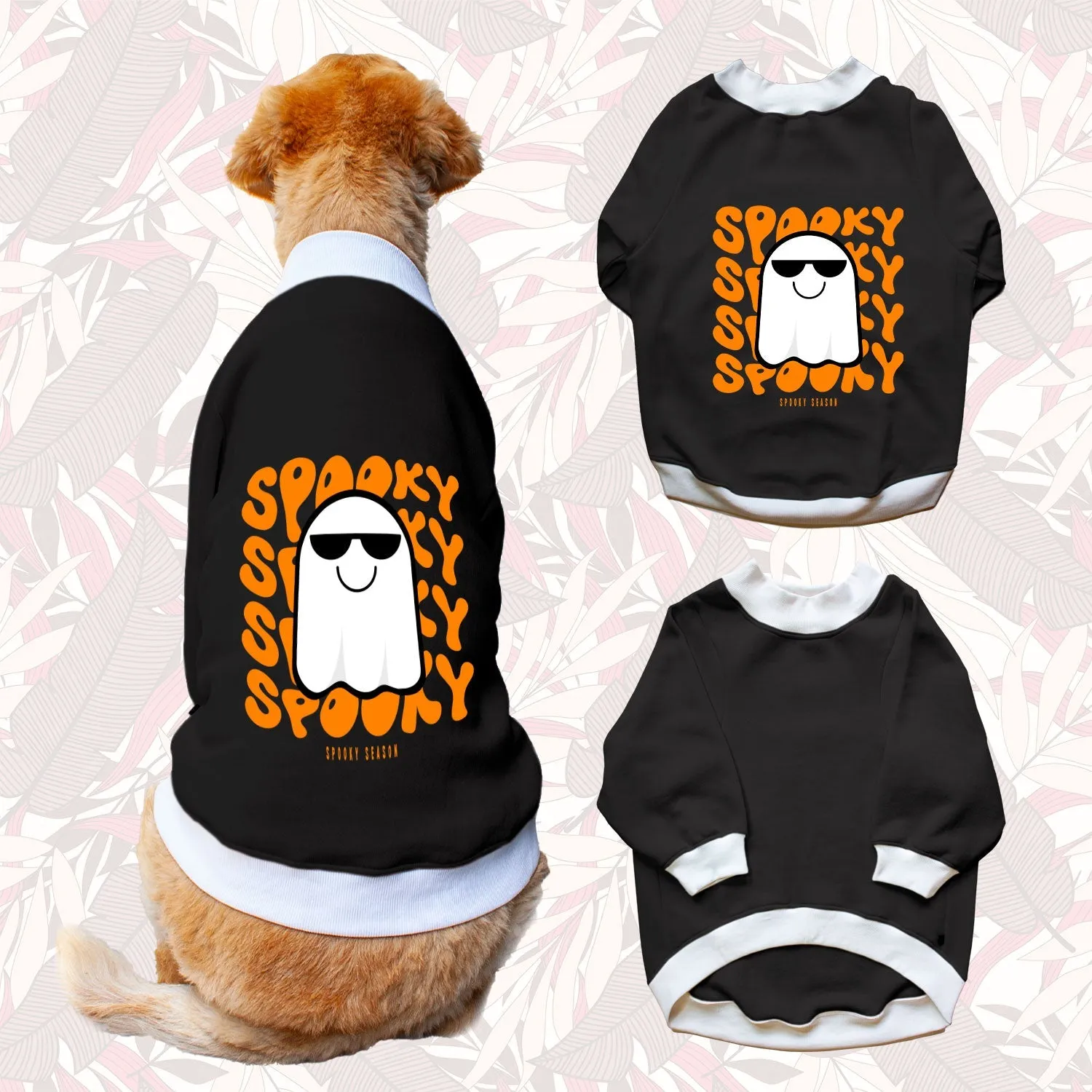 Ruse 'Basics' "Spooky Halloween" Printed Crew Neck Full Sleeve Sweatshirt For Dogs