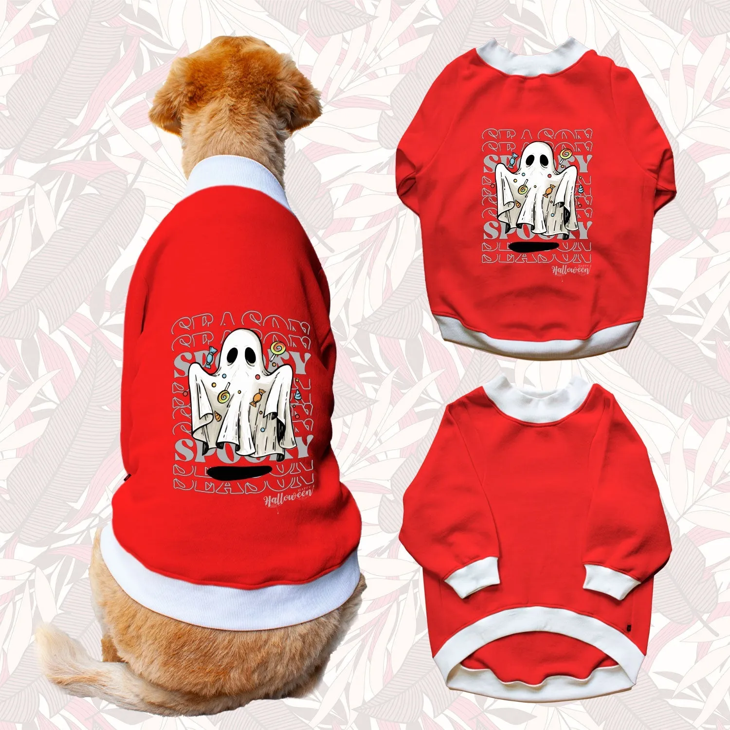 Ruse 'Basics' "Spooky Season" Printed Crew Neck Full Sleeve Sweatshirt For Dogs