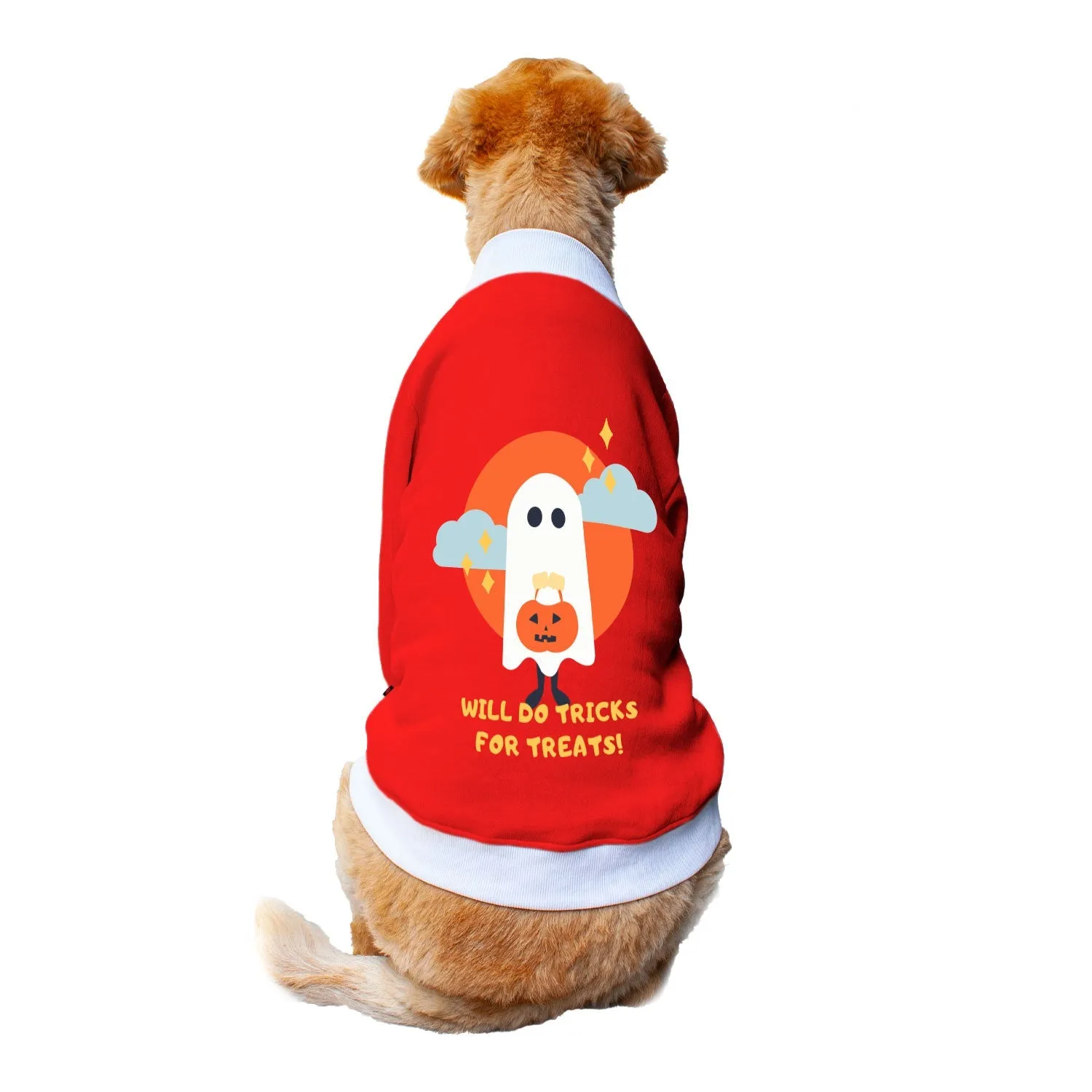 Ruse 'Basics' "Will Do Tricks For Treats" Printed Crew Neck Full Sleeve Sweatshirt For Dogs