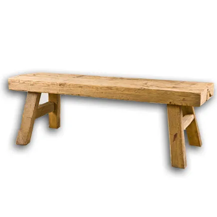 Rustic Natural Wood Bench