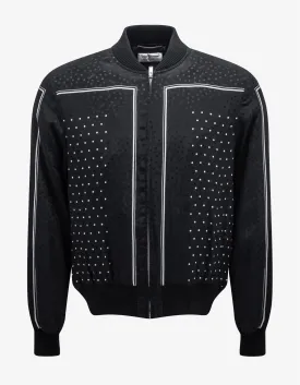 Saint Laurent Black Dot Print Silk Teddy Jacket