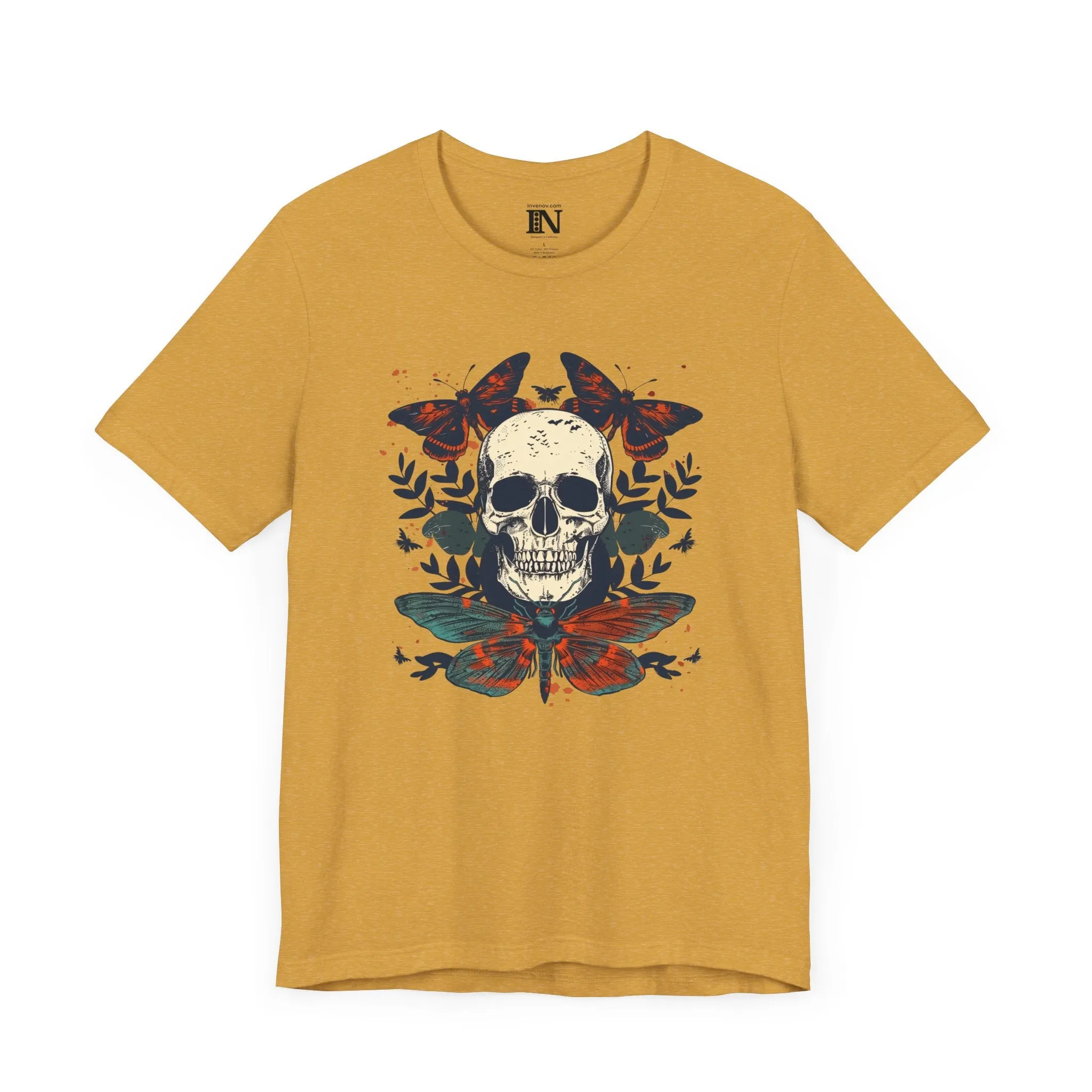 Skull Moth Shirt, Halloween Skull Shirt, Moth Graphic Shirt, Halloween Gifts, Moth Shirt, Scary Skull Shirt, Skeleton Shirt