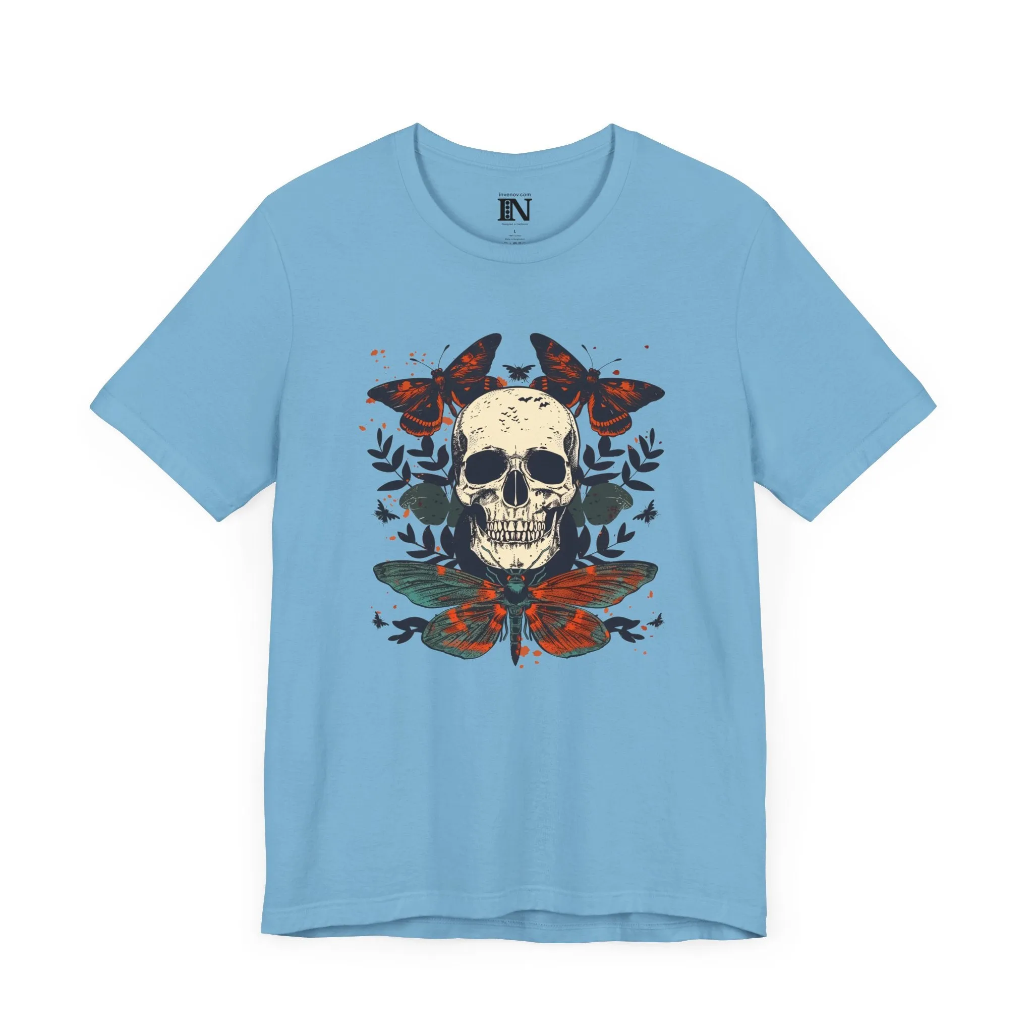 Skull Moth Shirt, Halloween Skull Shirt, Moth Graphic Shirt, Halloween Gifts, Moth Shirt, Scary Skull Shirt, Skeleton Shirt