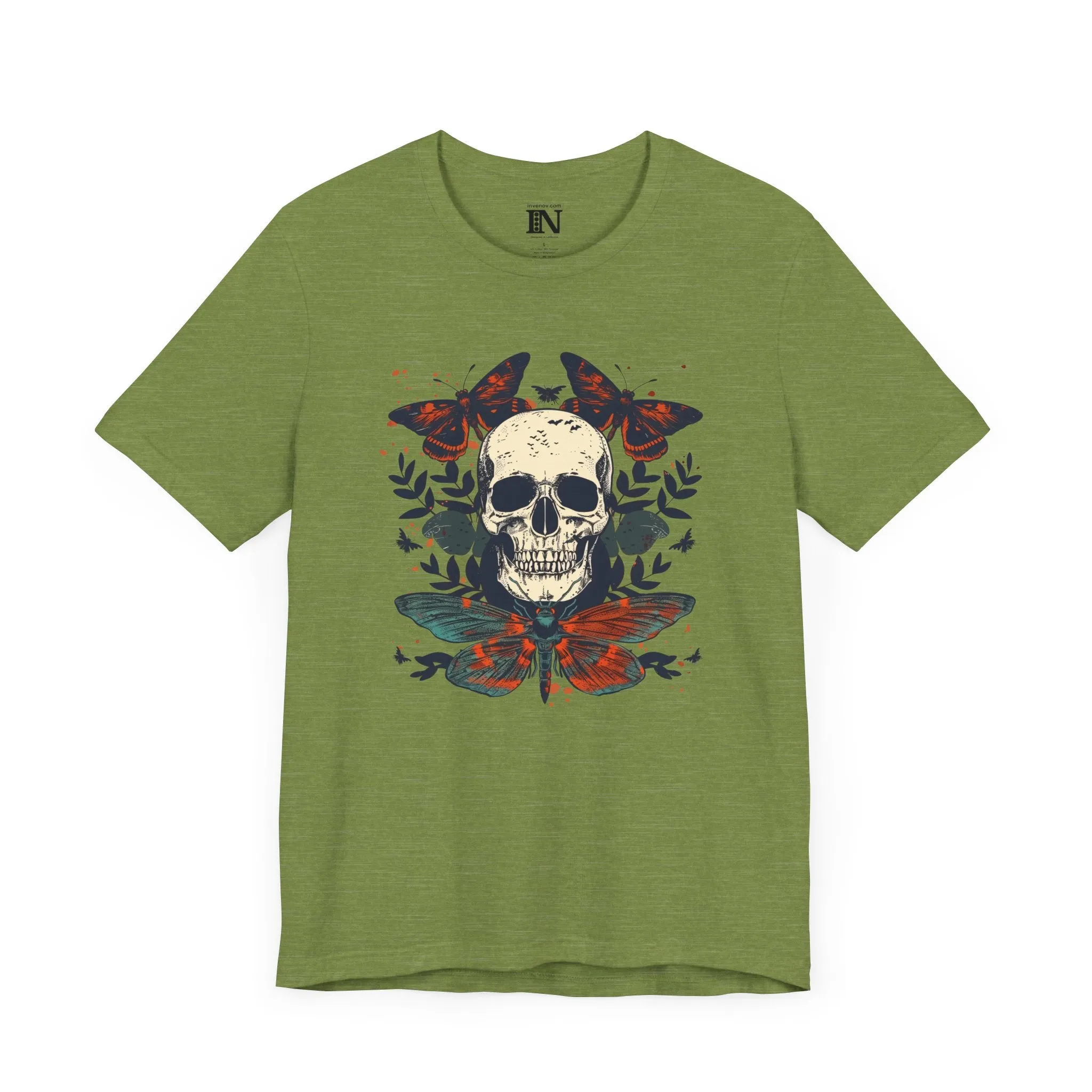 Skull Moth Shirt, Halloween Skull Shirt, Moth Graphic Shirt, Halloween Gifts, Moth Shirt, Scary Skull Shirt, Skeleton Shirt