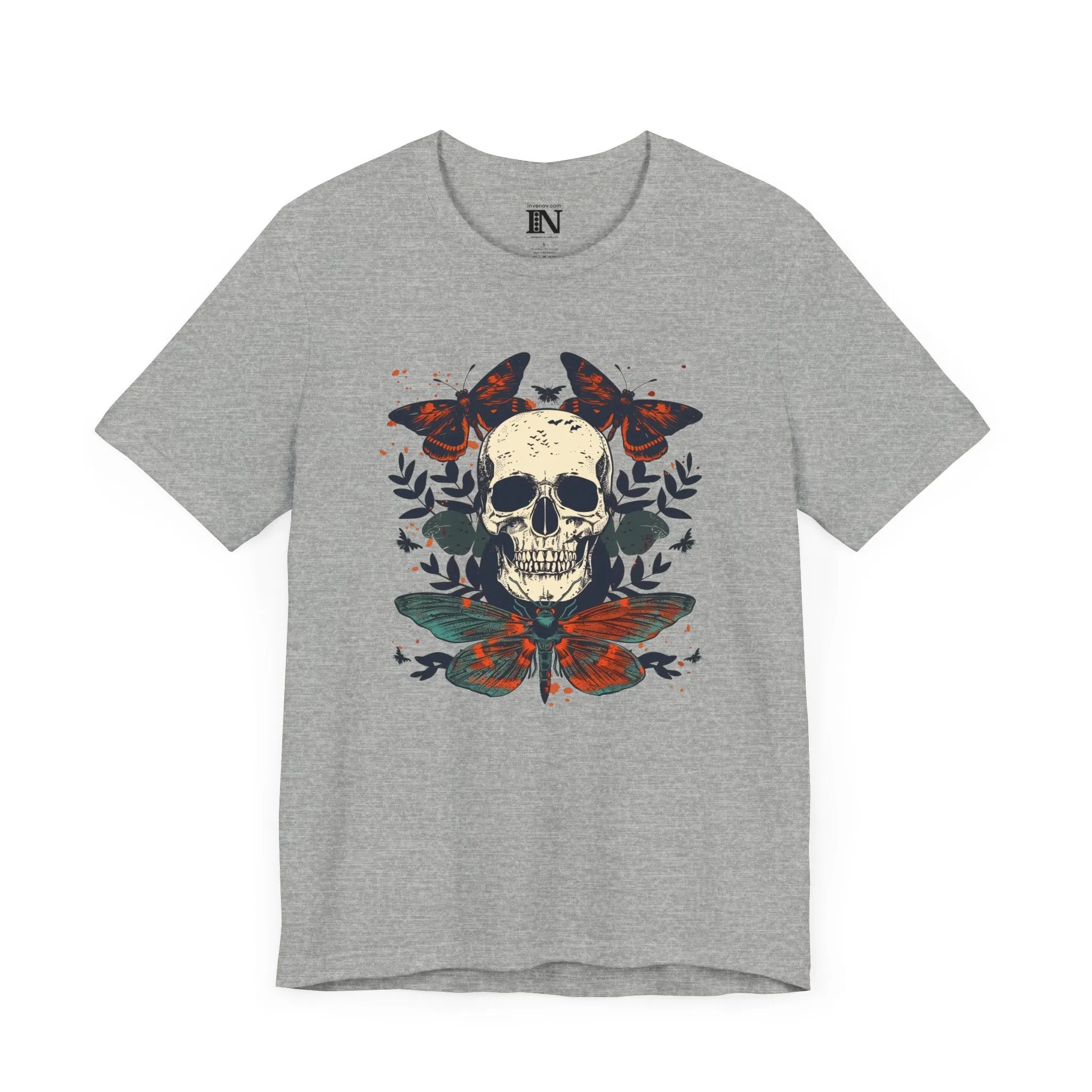 Skull Moth Shirt, Halloween Skull Shirt, Moth Graphic Shirt, Halloween Gifts, Moth Shirt, Scary Skull Shirt, Skeleton Shirt