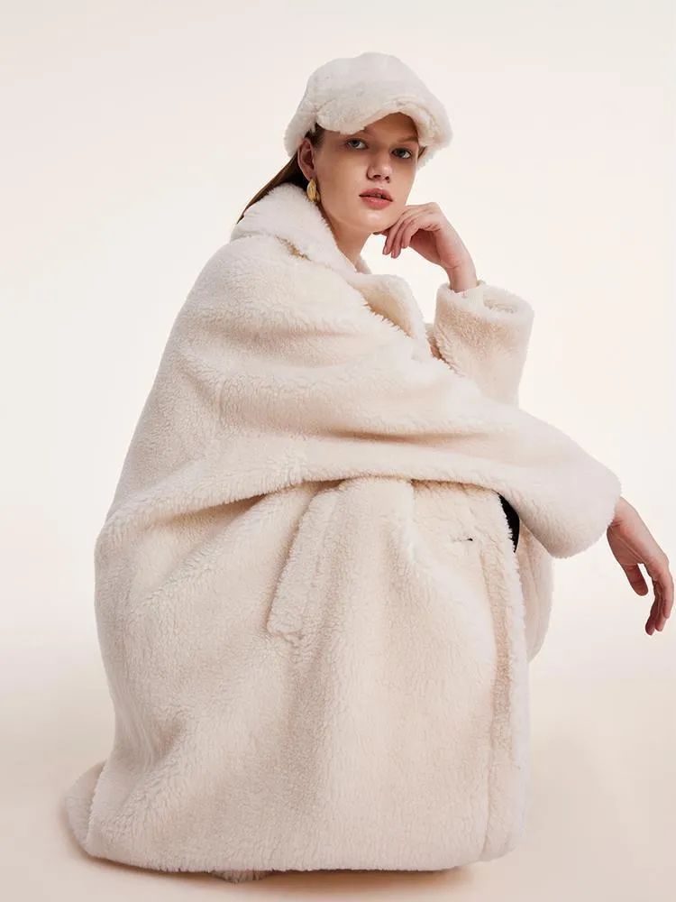 Teddy Lamb Wool Lapel Oversized Coat