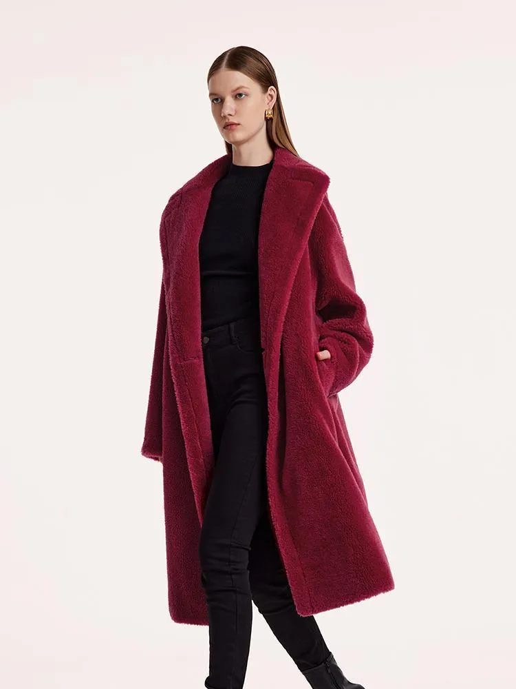 Teddy Lamb Wool Lapel Oversized Coat