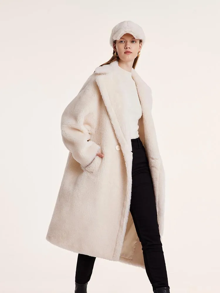 Teddy Lamb Wool Lapel Oversized Coat