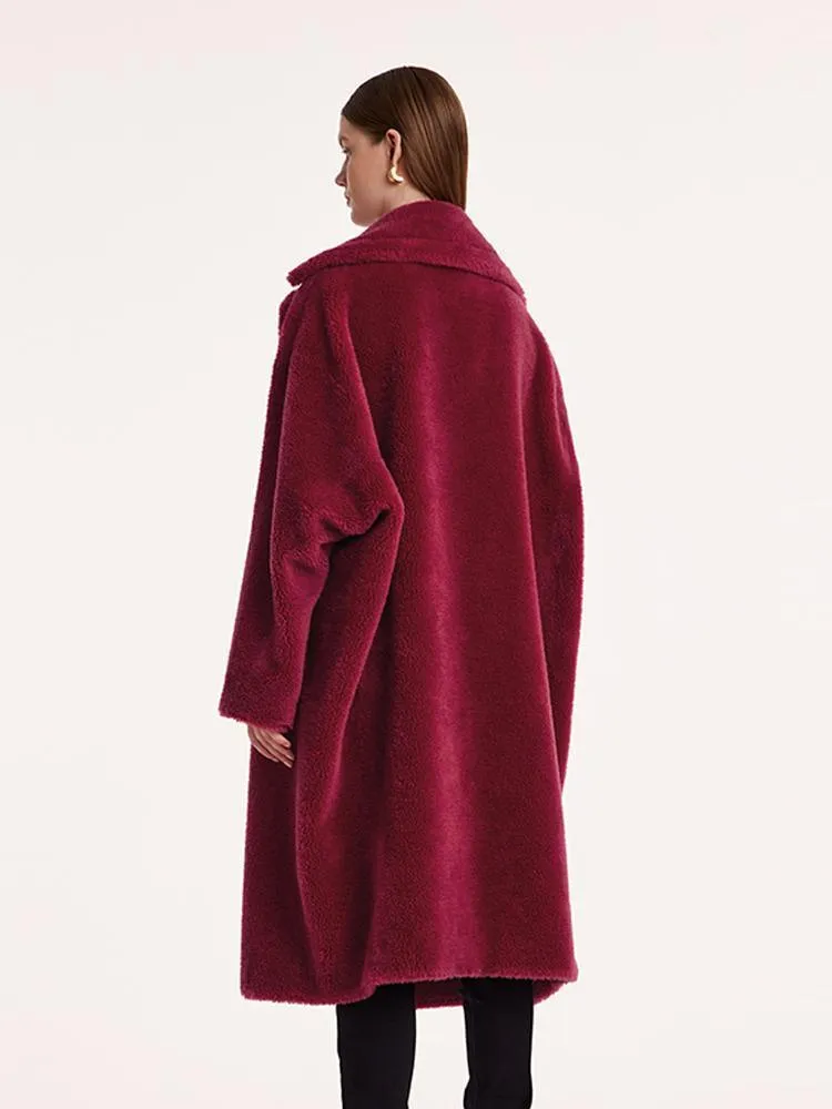 Teddy Lamb Wool Lapel Oversized Coat