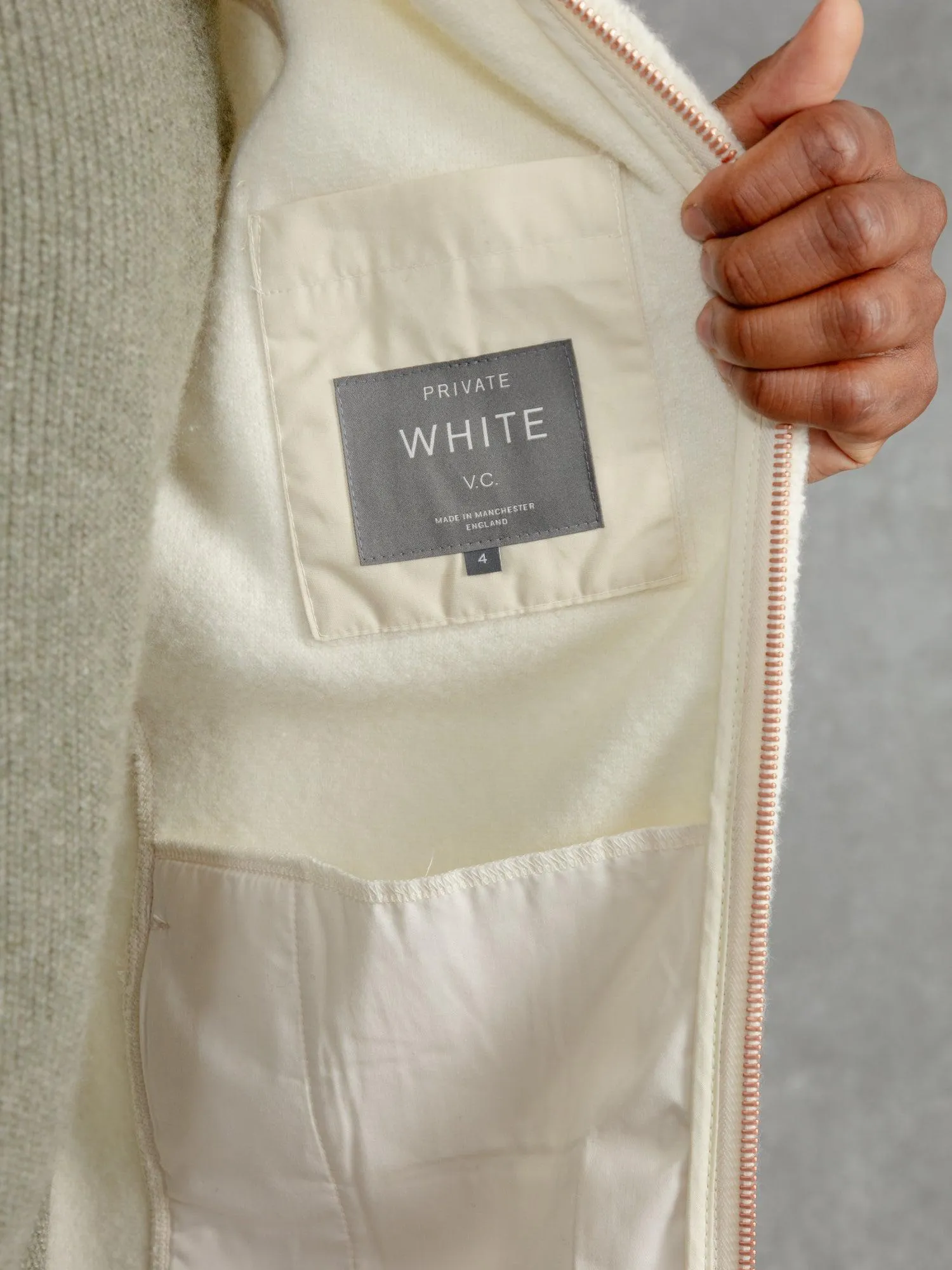 The Zip Up Fleece Jacket - Flake White