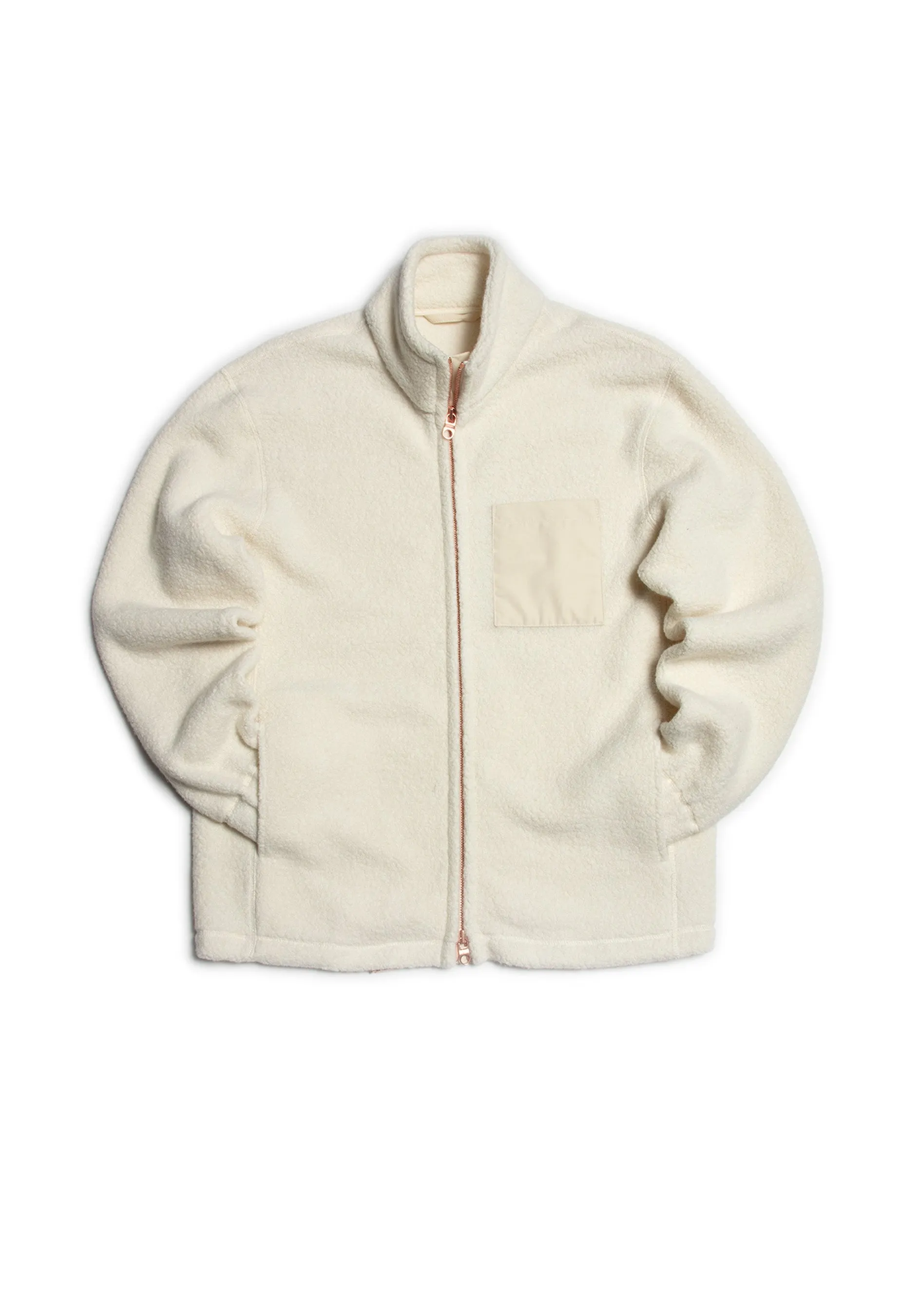 The Zip Up Fleece Jacket - Flake White