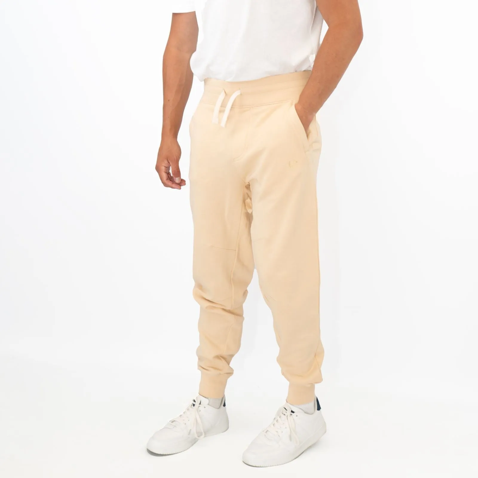 True Religion Mens Beige Gold Logo Jogger Sweatpants