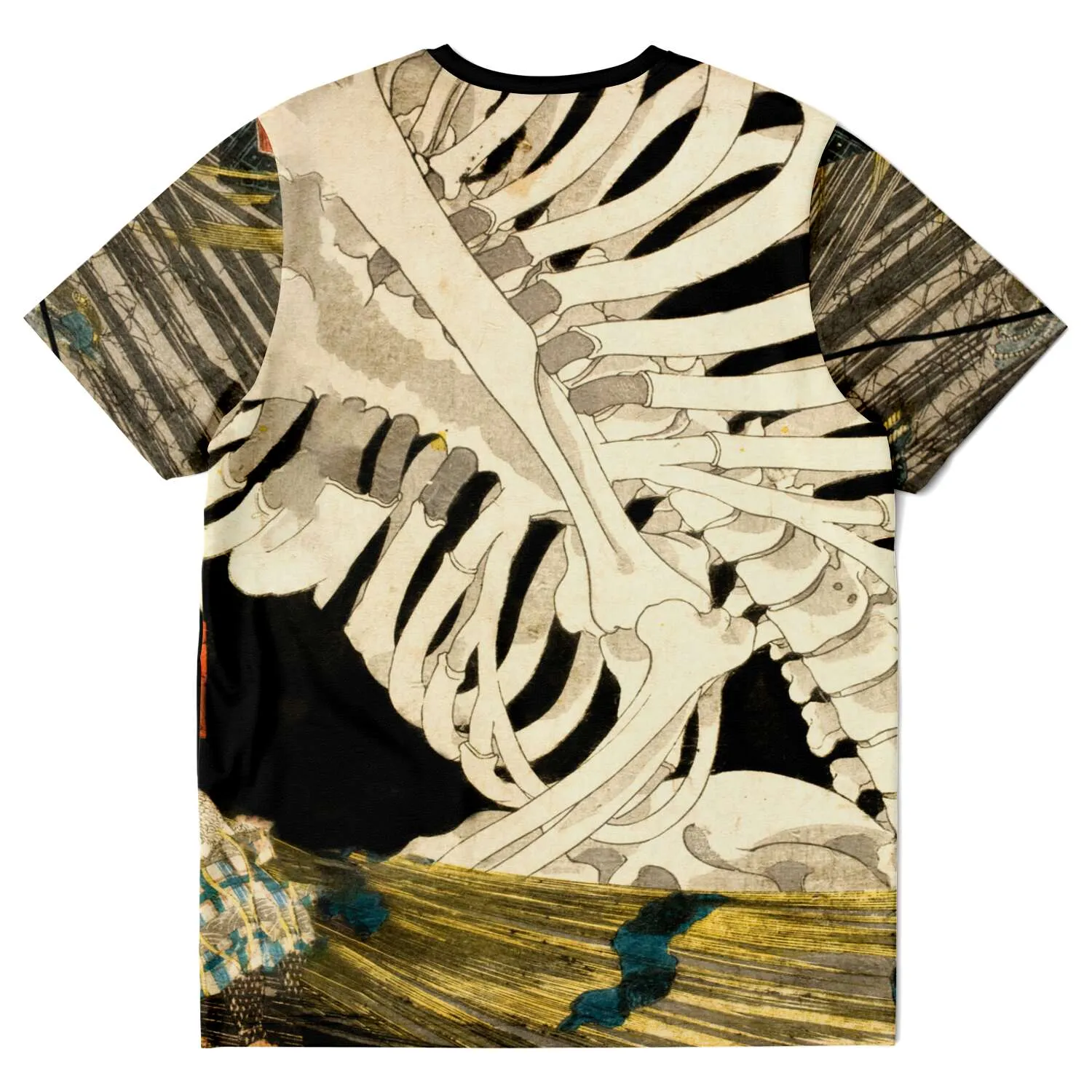 Utagawa Kuniyoshi: Mitsukuni Defying the Skeleton Spectre Vintage Yokai Supernatural Japanese Mythology Boho Ukiyo-e Graphic T-Shirt