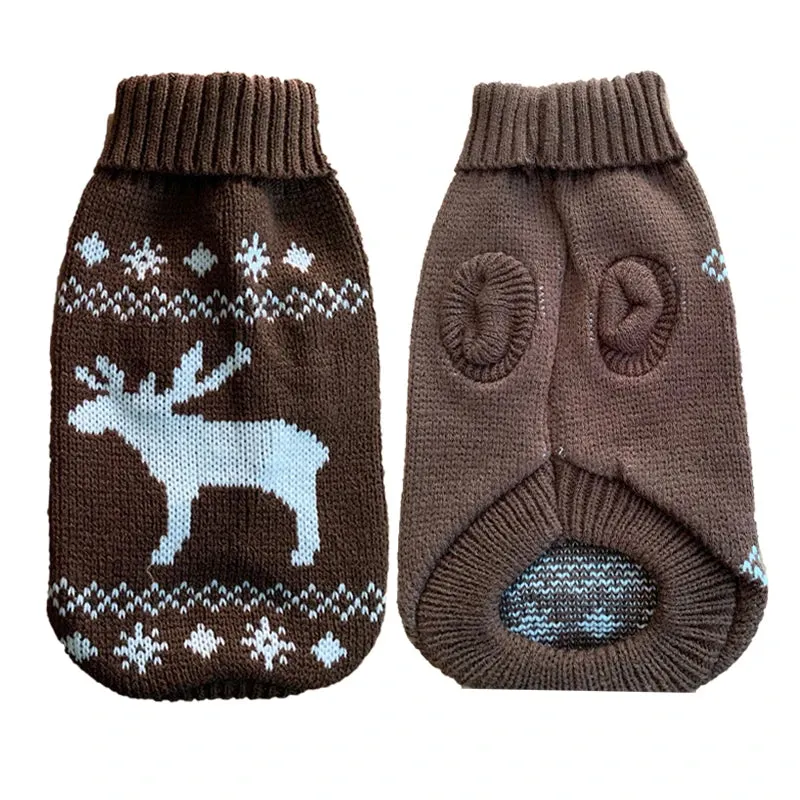 Warm Pet Dog Sweater | Winter Dog Clothes for Small & Medium Dogs | Knitted Puppy & Cat Coat | Chihuahua, French Bulldogs, Yorkie Costumes