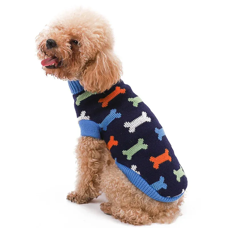 Warm Pet Dog Sweater | Winter Dog Clothes for Small & Medium Dogs | Knitted Puppy & Cat Coat | Chihuahua, French Bulldogs, Yorkie Costumes