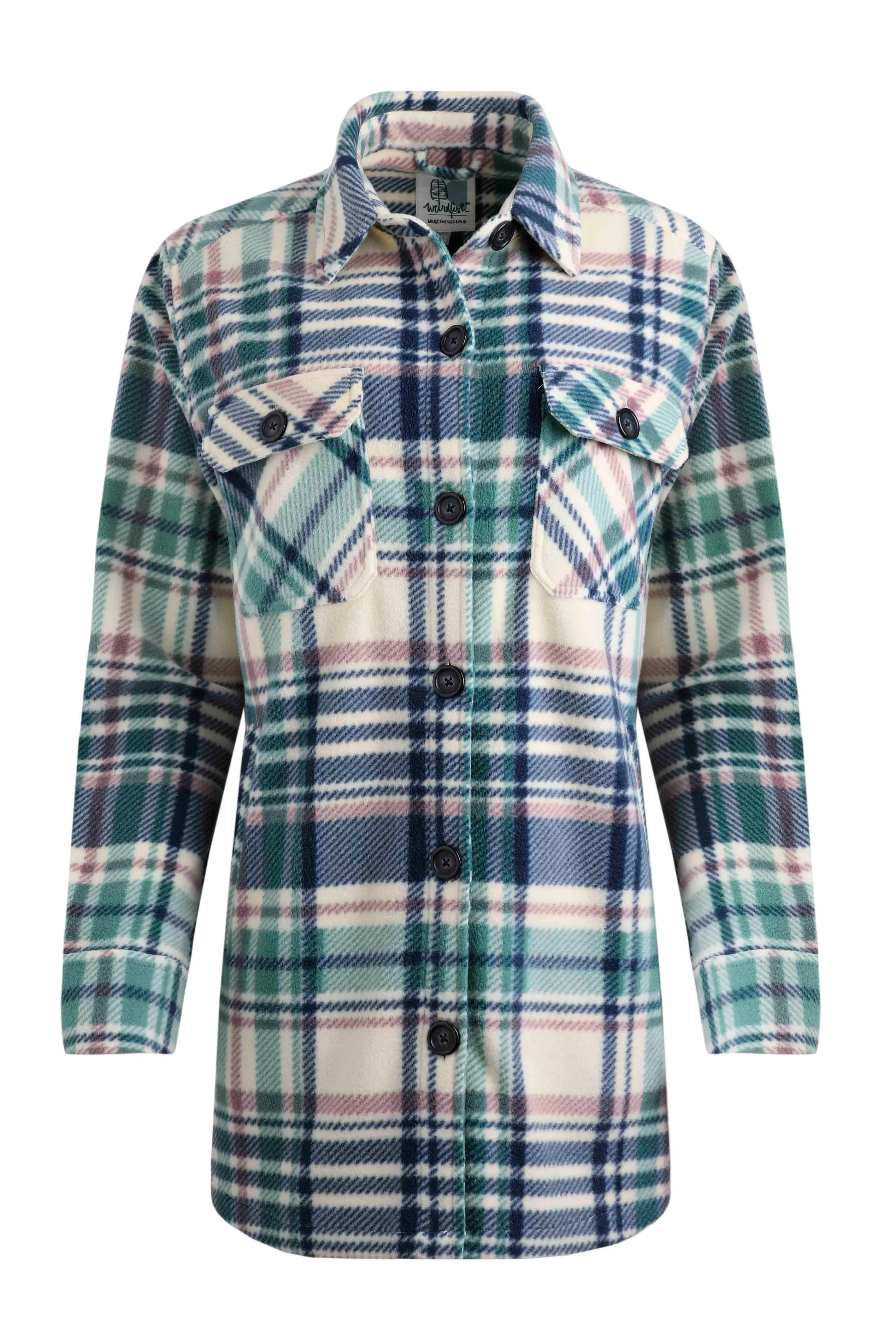 Weird Fish 20 Jade Oversized Checked Fleece Shacket