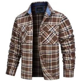 West Louis™ Button Down Cotton Plaid Flannel Lumberjack Shirt