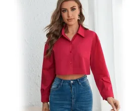 Women Cotton Crop Top Shirt