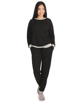 Women's Hacci Matching Pullover Top and Jogger Pants Set