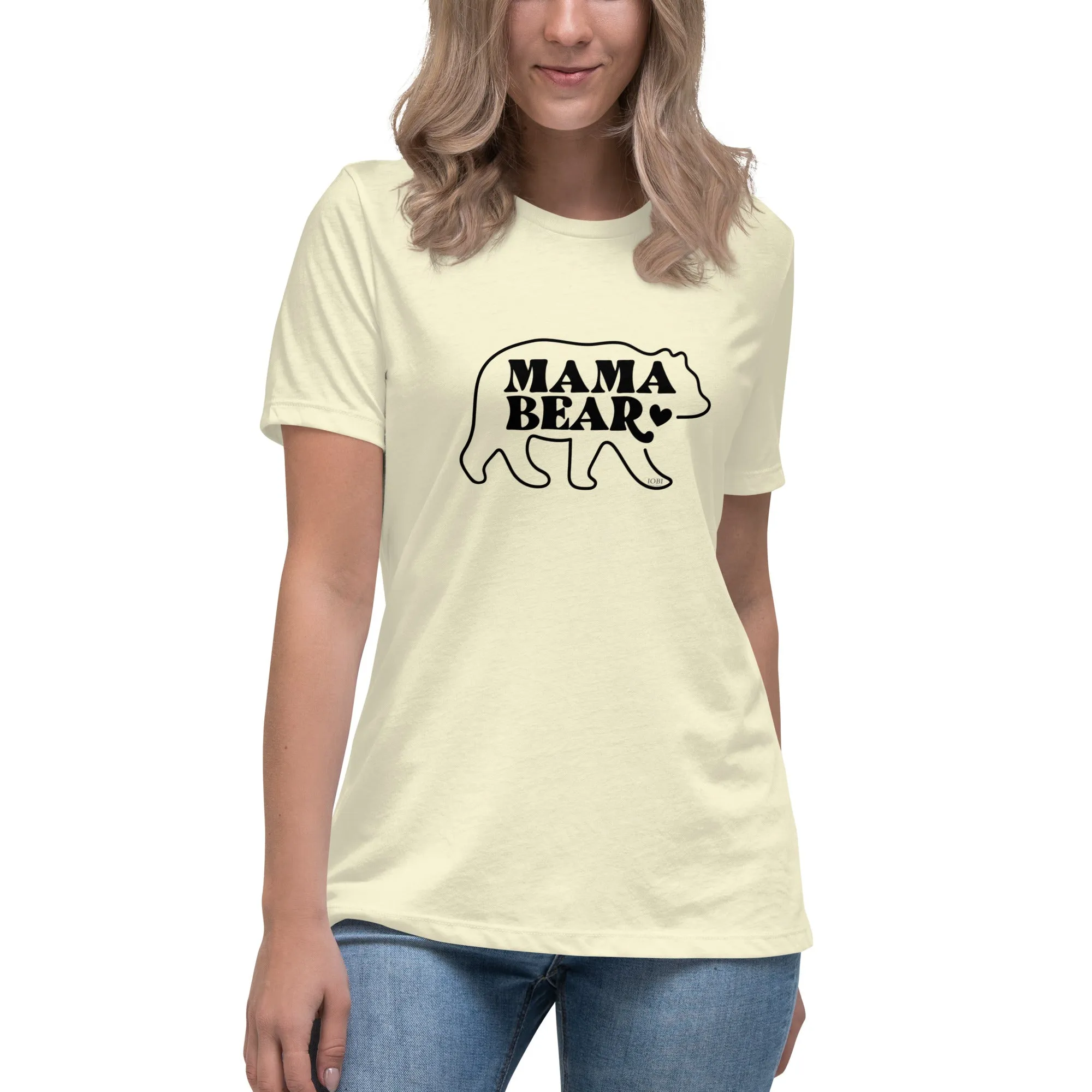 Women's Relaxed Soft & Smooth Premium Quality T-Shirt Mama Bear Design by IOBI Original Apparel