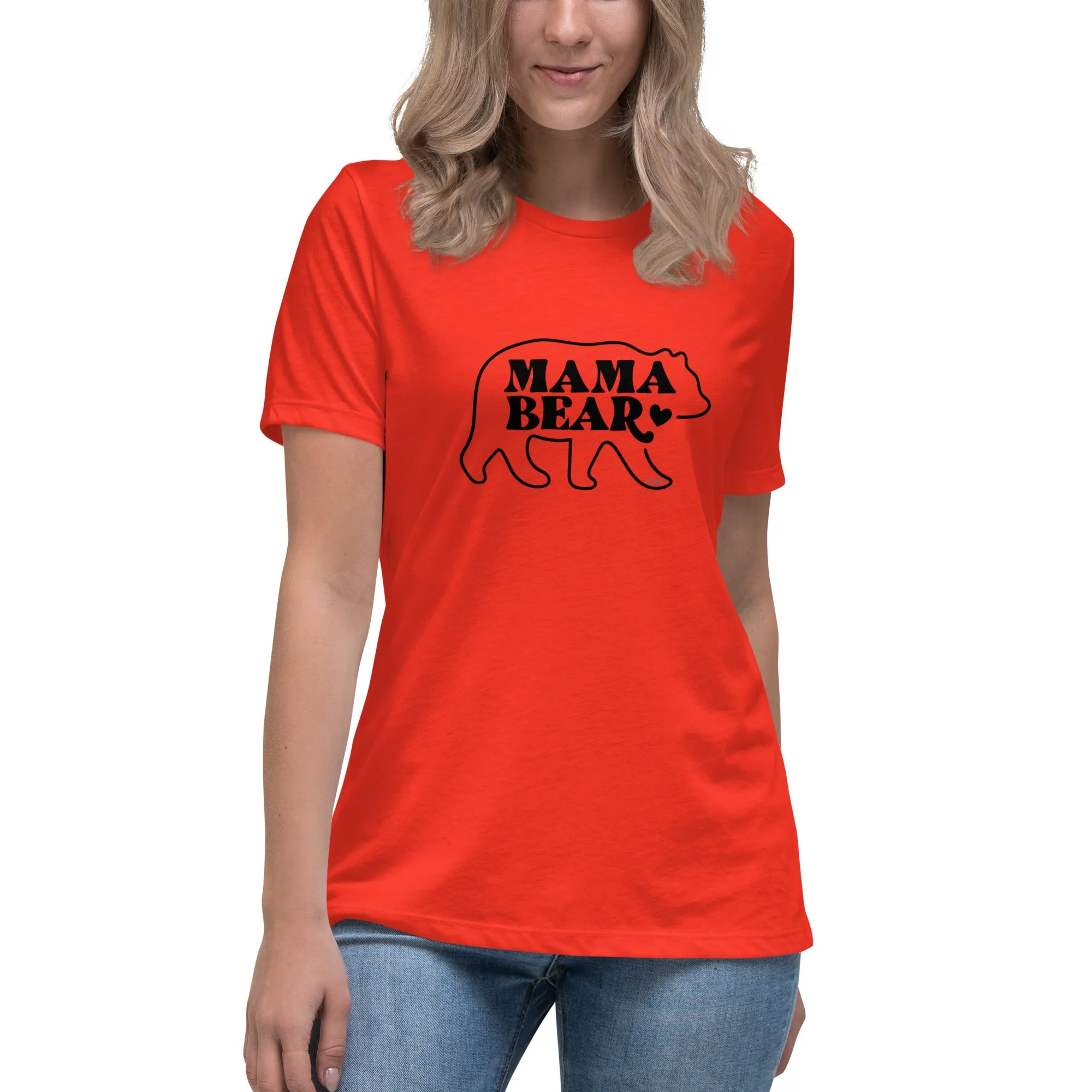 Women's Relaxed Soft & Smooth Premium Quality T-Shirt Mama Bear Design by IOBI Original Apparel